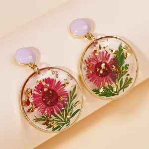 Wholesale Sweet Everlasting Flower Teardrop Earrings