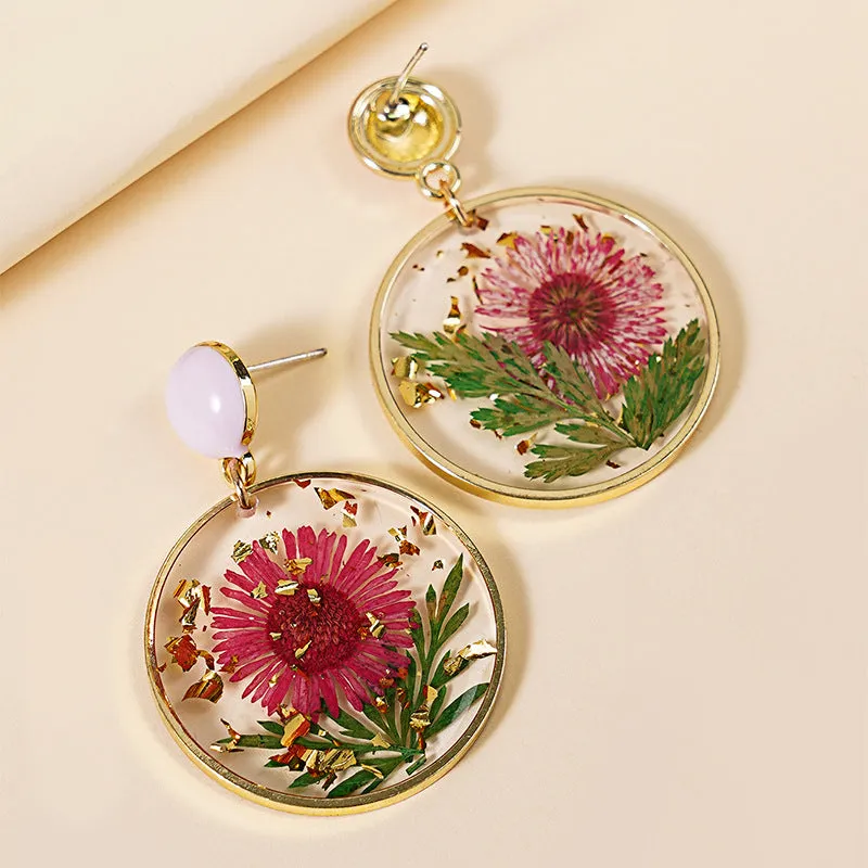 Wholesale Sweet Everlasting Flower Teardrop Earrings
