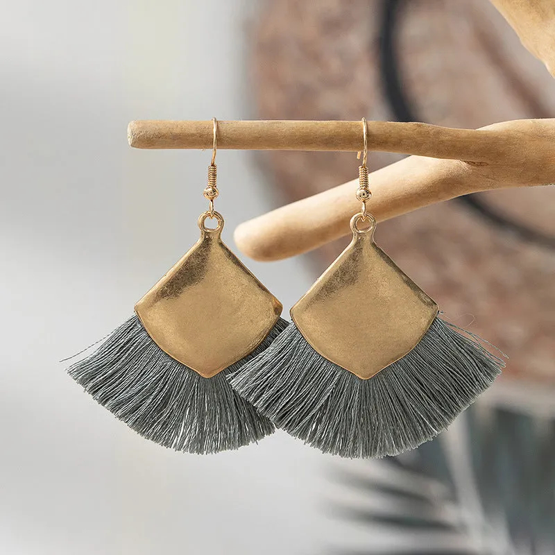 Wholesale Tassel Colorful Exaggerated Earrings