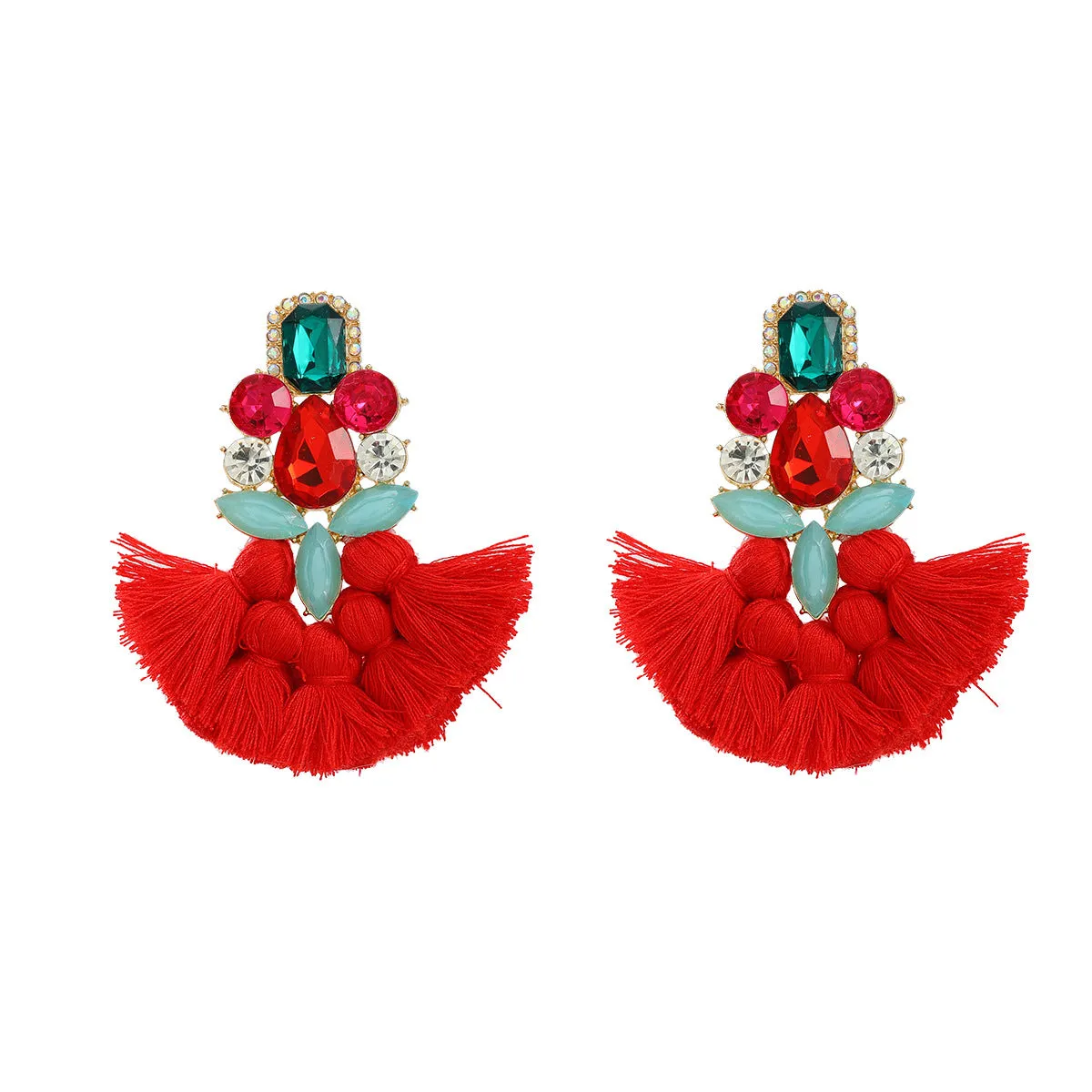 Wholesale Tassel Exaggerated Boho Style Earrings