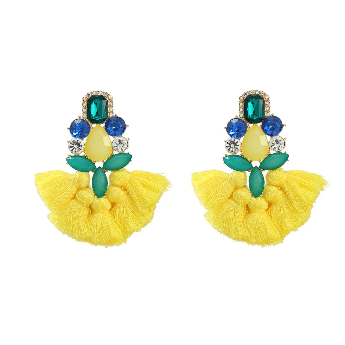 Wholesale Tassel Exaggerated Boho Style Earrings