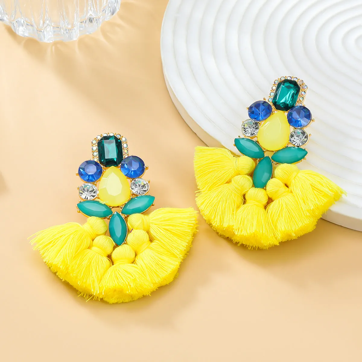 Wholesale Tassel Exaggerated Boho Style Earrings