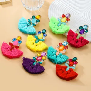 Wholesale Tassel Exaggerated Boho Style Earrings