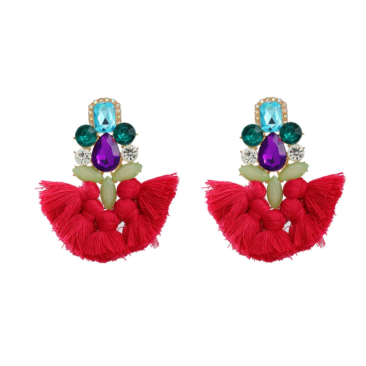 Wholesale Tassel Exaggerated Boho Style Earrings