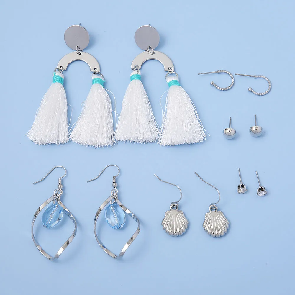 Wholesale Tassel Geometric Exaggerated Versatile Fan-shaped Bohemian Earrings