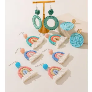 Wholesale Tassel Rainbow Ear Hook Earrings