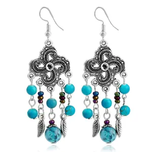 Wholesale Tassel Vintage Earrings Bohemian Long Tassel Carved Earrings