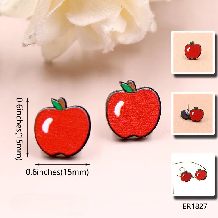 Wholesale Teacher Apple Acrylic Earrings