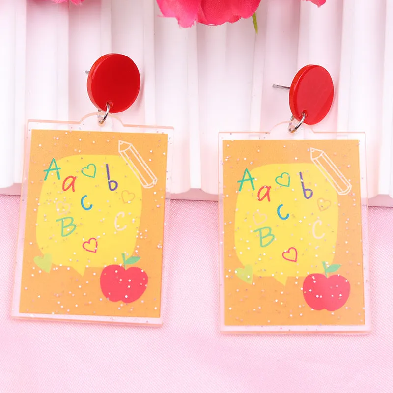 Wholesale Teachers Day Acrylic Earrings