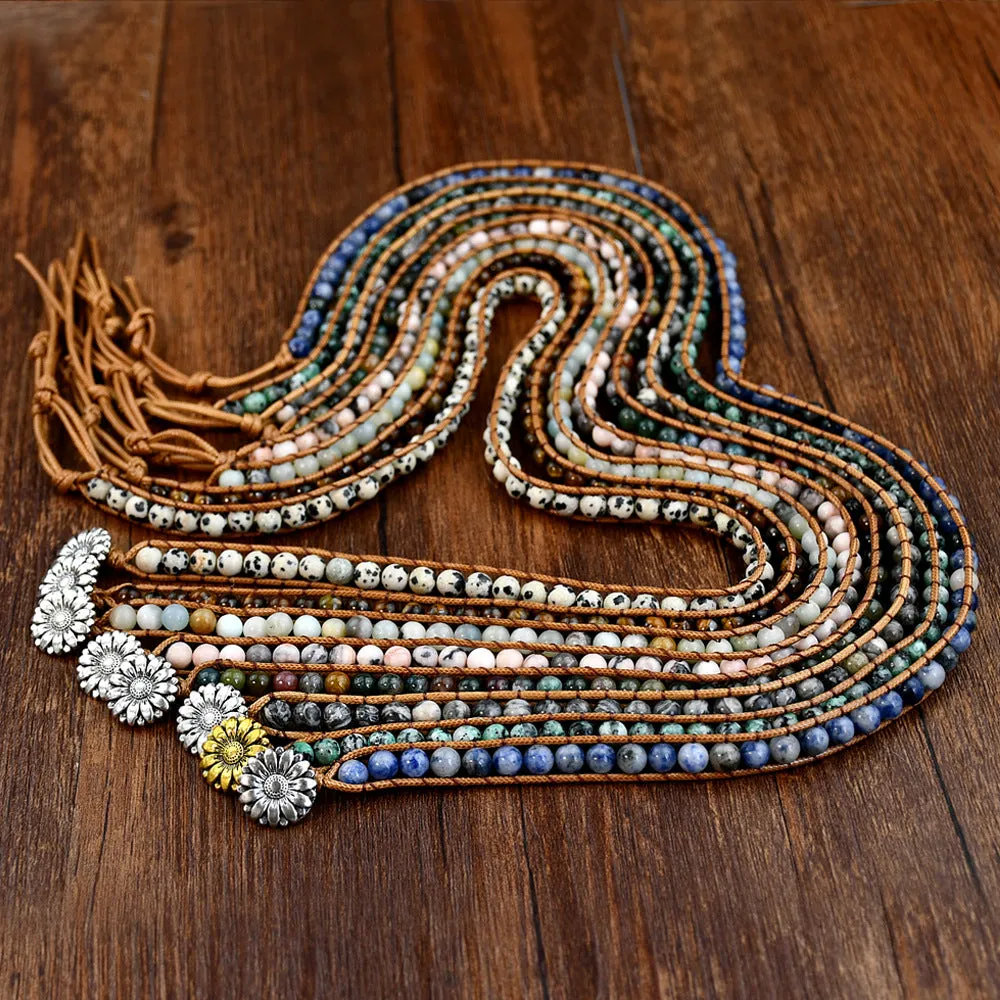 Wholesale Tem Explosive Natural Stone Hand-woven Bracelet