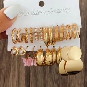 Wholesale Temperament Geometric Alloy Earring Set
