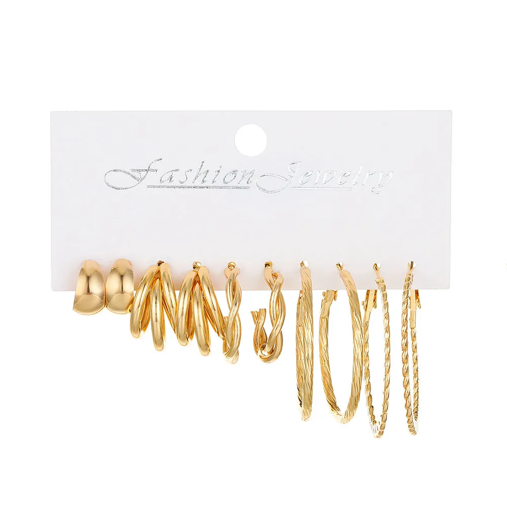 Wholesale Temperament Geometric Alloy Earring Set