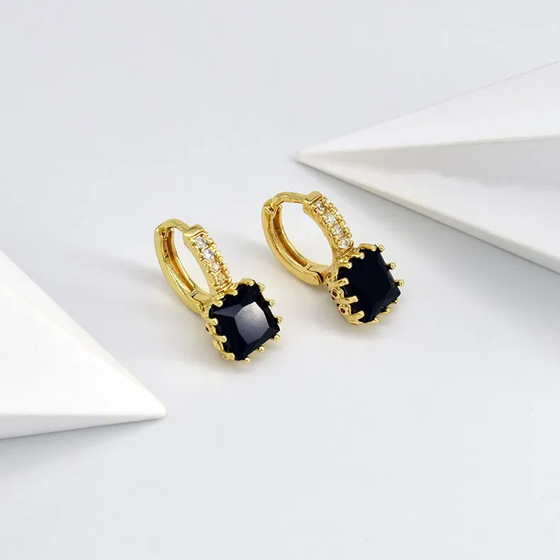Wholesale Temperament Inlaid Cubic Zirconia Simple and Sweet Full Diamond Copper Earrings