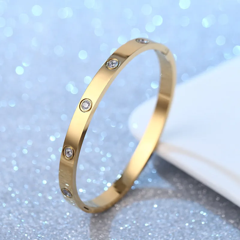 Wholesale Ten Diamond Fashion Titanium Steel Bracelet