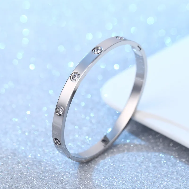 Wholesale Ten Diamond Fashion Titanium Steel Bracelet
