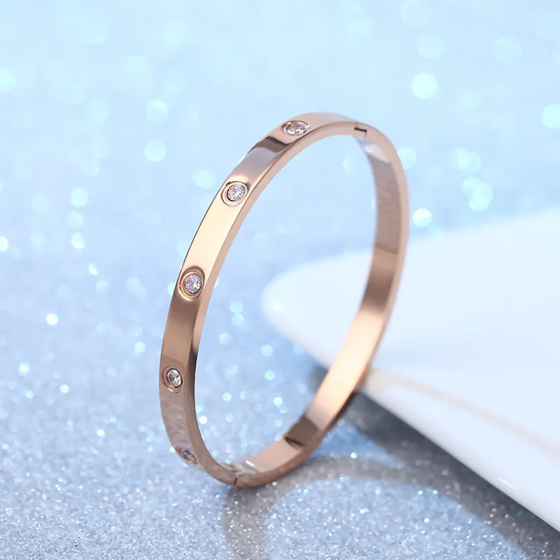 Wholesale Ten Diamond Fashion Titanium Steel Bracelet