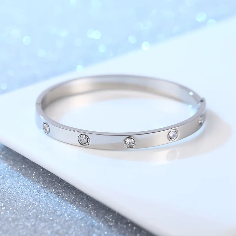 Wholesale Ten Diamond Fashion Titanium Steel Bracelet