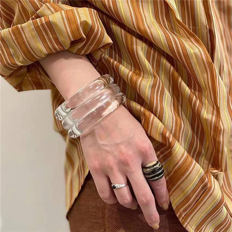 Wholesale Three-layer Resin Bracelet Retro Texture Open Ring Bracelet