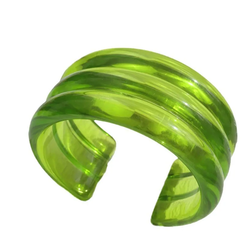 Wholesale Three-layer Resin Bracelet Retro Texture Open Ring Bracelet