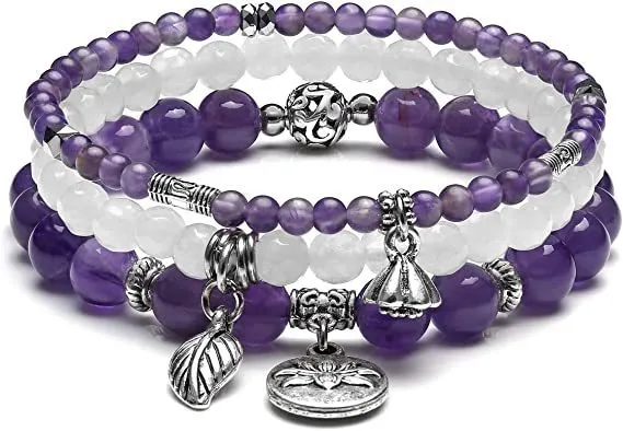 Wholesale Three Piece Set of Crystal Rose Quartz Agate Shoushan Stone Elastic Bracelet