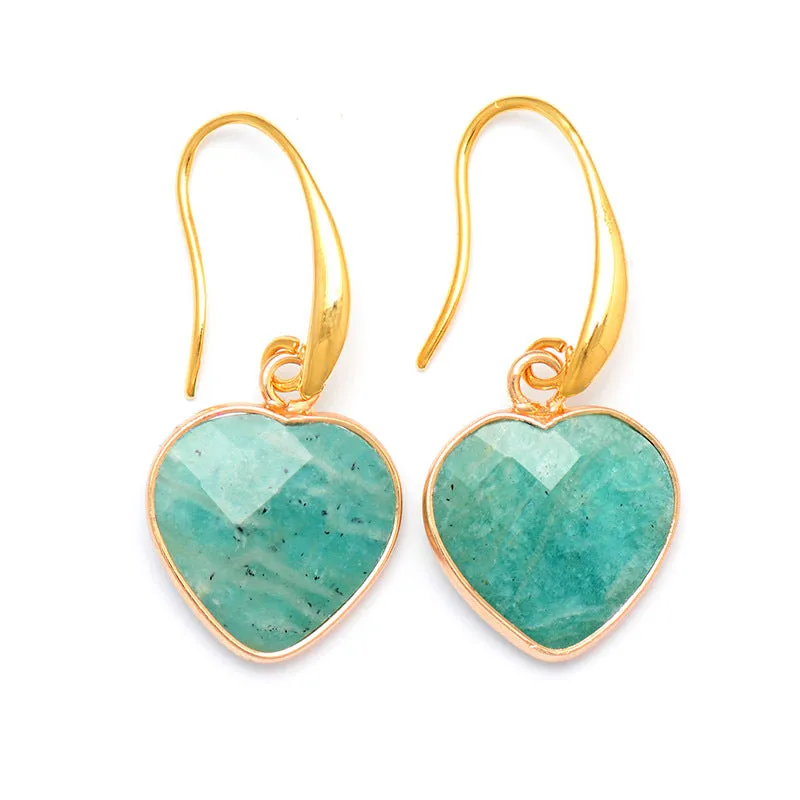 Wholesale Tianhe Stone Love Pendant Earrings