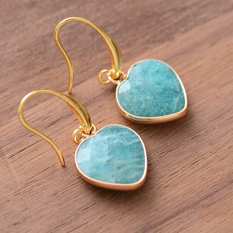 Wholesale Tianhe Stone Love Pendant Earrings