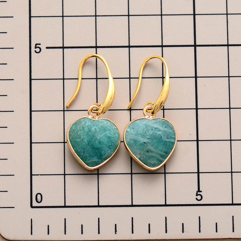 Wholesale Tianhe Stone Love Pendant Earrings