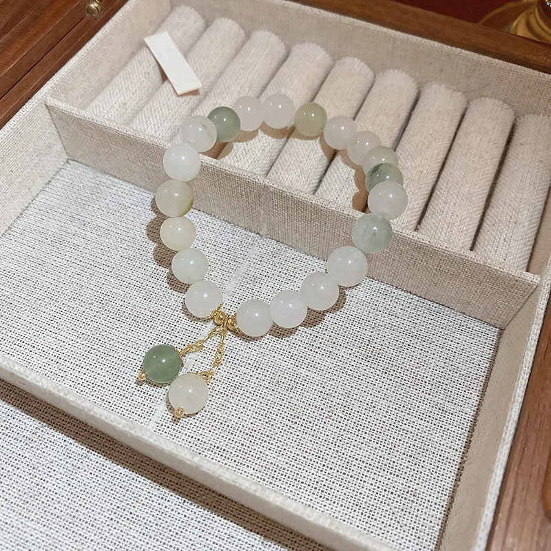 Wholesale Tide Elegant Pearl Crystal Jade Double Circle Bracelet Niche Personality Bracelet Fashion High Sense Bracelet