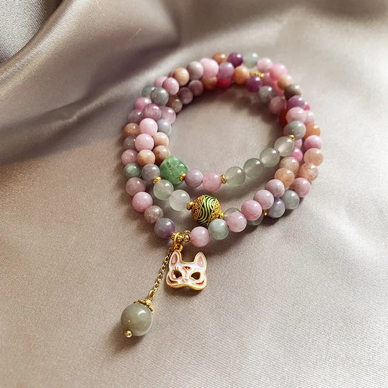 Wholesale Tide Elegant Pearl Crystal Jade Double Circle Bracelet Niche Personality Bracelet Fashion High Sense Bracelet