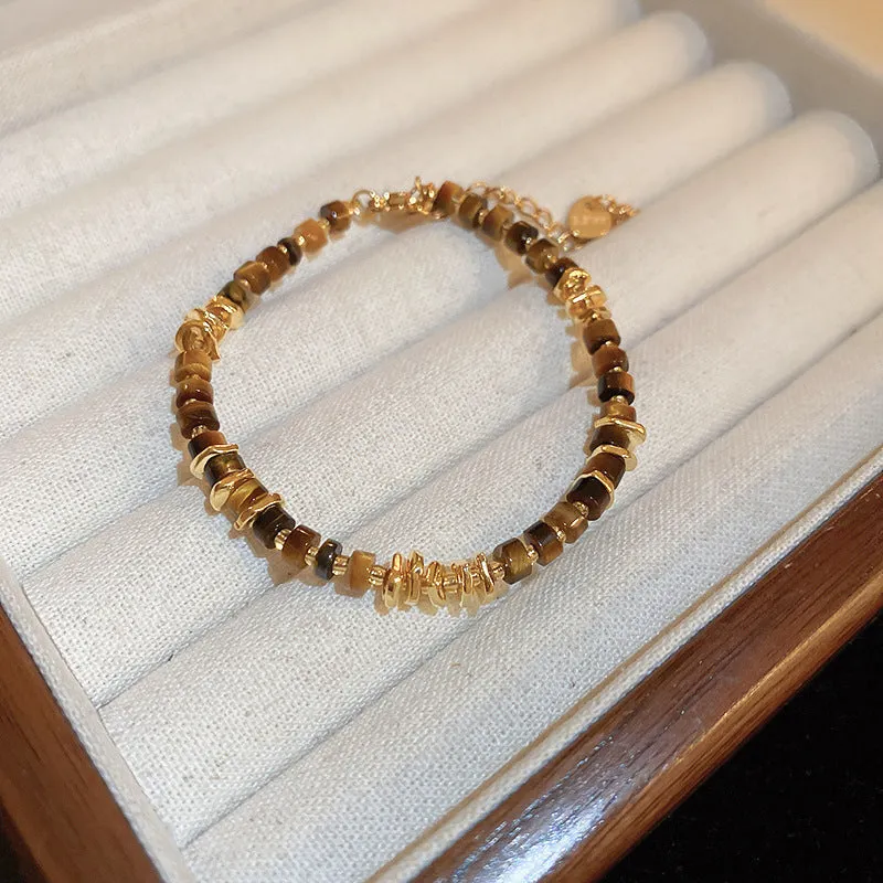 Wholesale Tide Elegant Pearl Crystal Jade Double Circle Bracelet Niche Personality Bracelet Fashion High Sense Bracelet