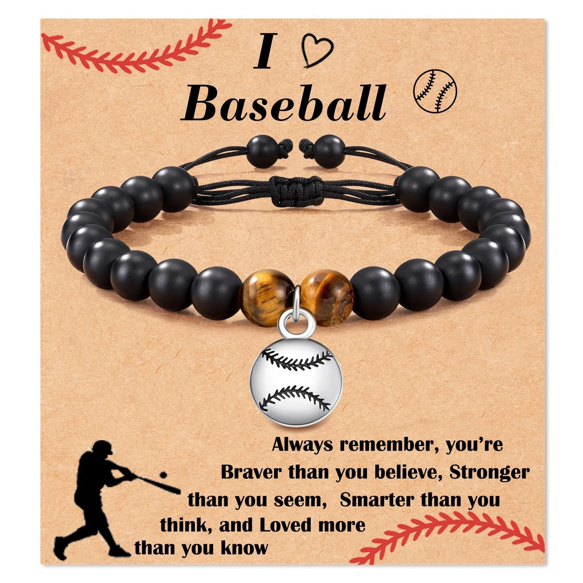 Wholesale Tiger Eye Stone Braided Black Frosted Basketball Bracelet