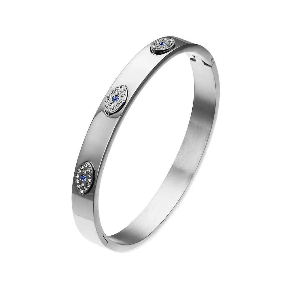 Wholesale Titanium Steel 18k Gold Plated Diamond Bracelet