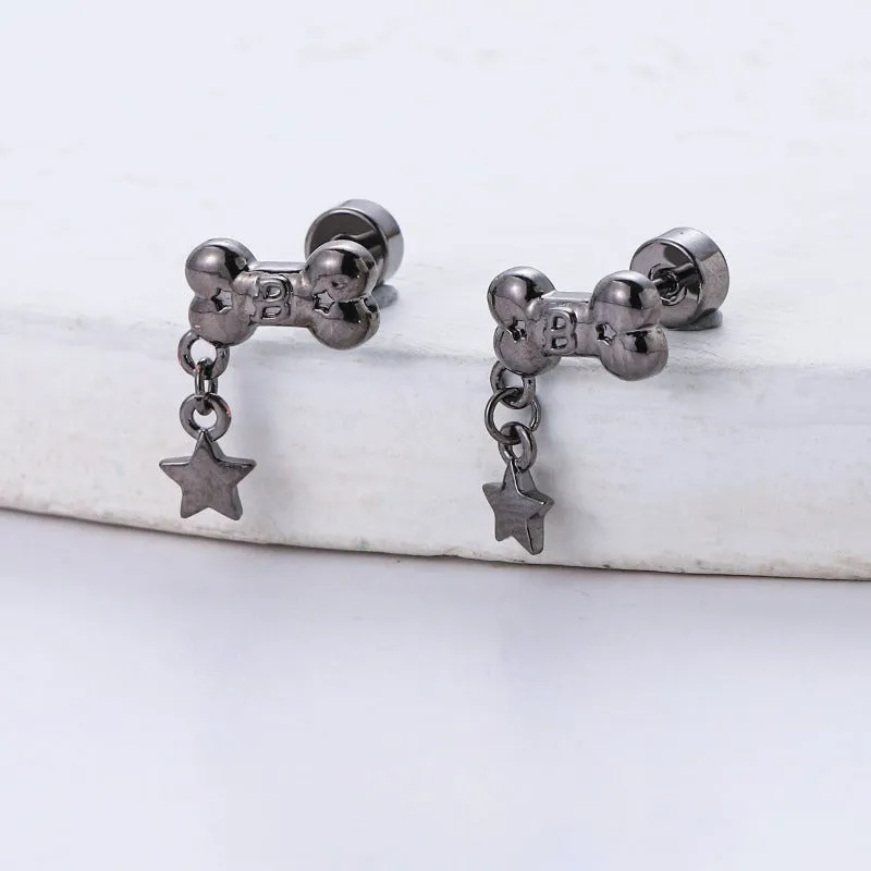 Wholesale Titanium Steel Copper Gold-plated Zircon Earrings