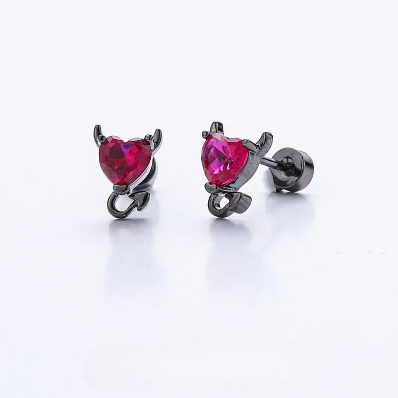 Wholesale Titanium Steel Copper Gold-plated Zircon Earrings
