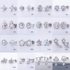 Wholesale Titanium Steel Copper Plated Pentagram Earrings
