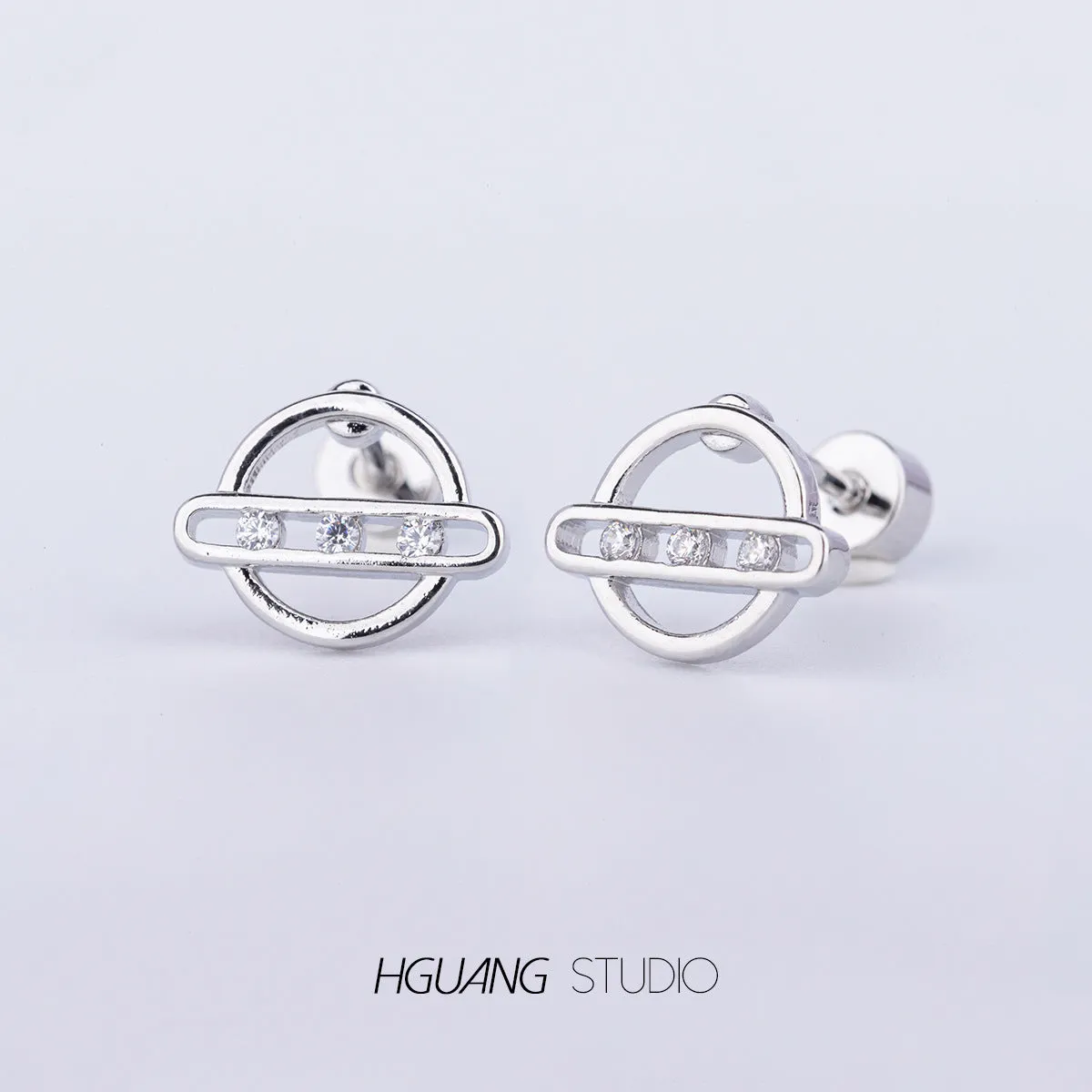 Wholesale Titanium Steel Copper Plated Pentagram Earrings