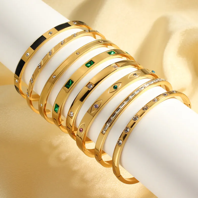 Wholesale Titanium steel diamond-encrusted Bracelet
