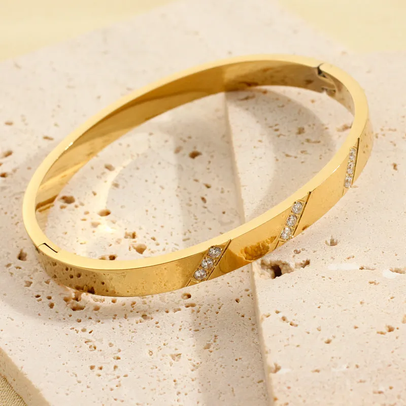 Wholesale Titanium steel diamond-encrusted Bracelet