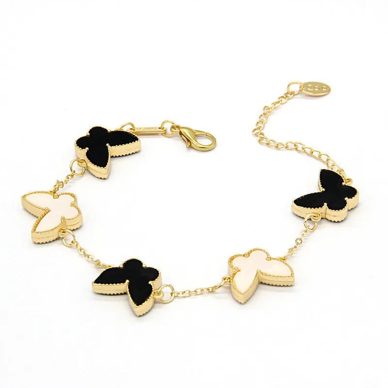 Wholesale Titanium Steel Double-sided Butterfly Heart Bracelets