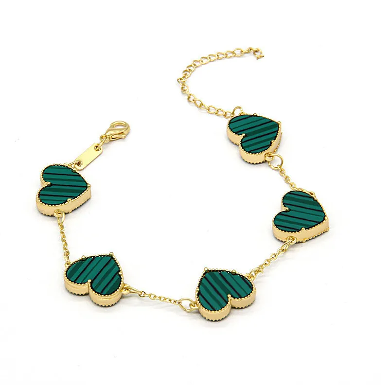 Wholesale Titanium Steel Double-sided Butterfly Heart Bracelets