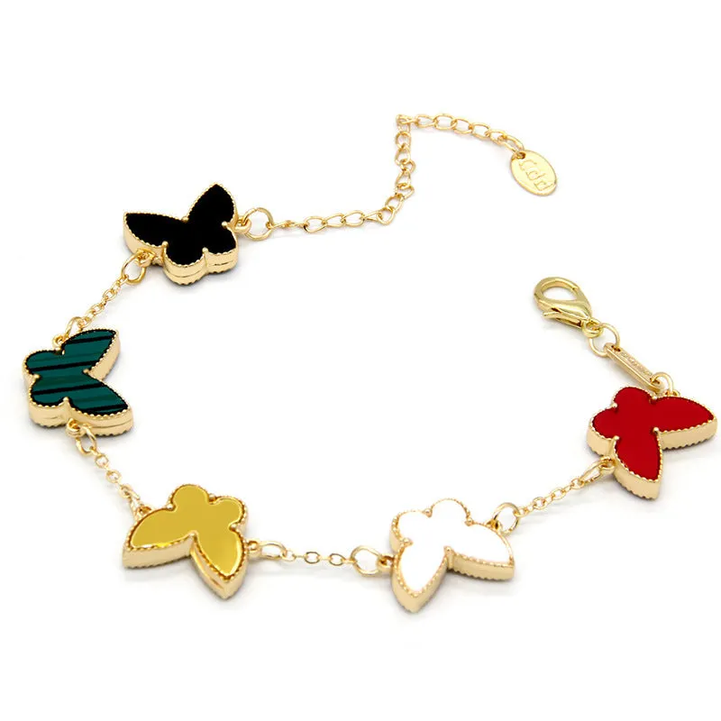 Wholesale Titanium Steel Double-sided Butterfly Heart Bracelets