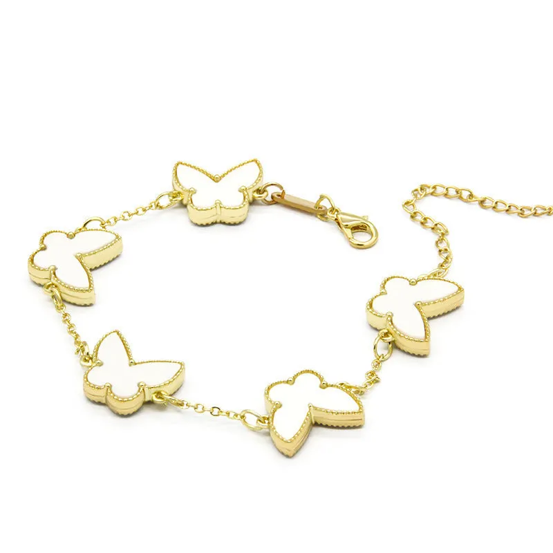Wholesale Titanium Steel Double-sided Butterfly Heart Bracelets