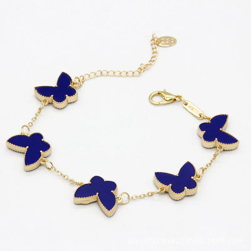 Wholesale Titanium Steel Double-sided Butterfly Heart Bracelets
