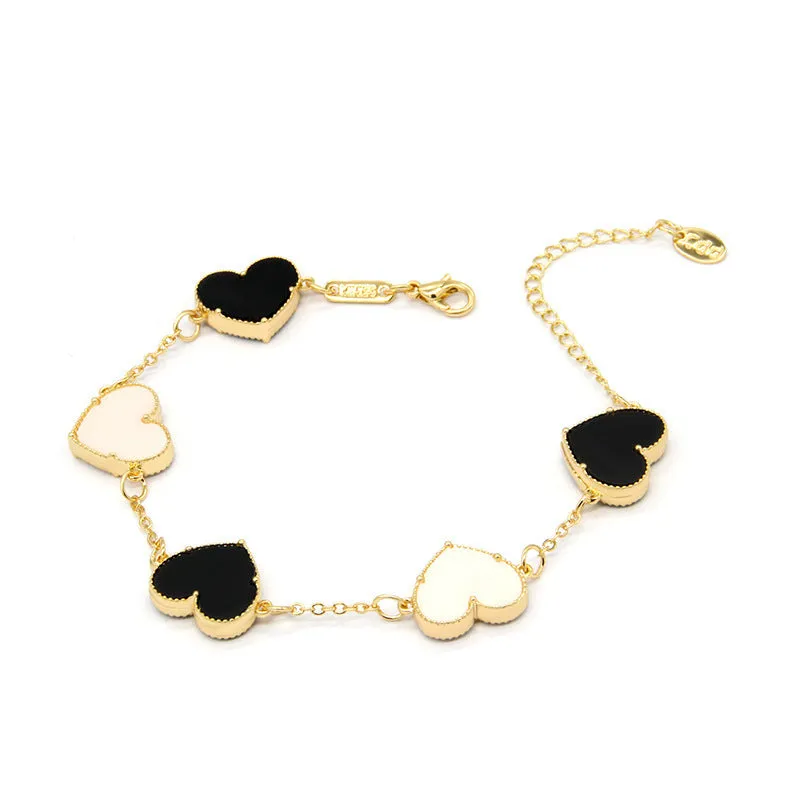 Wholesale Titanium Steel Double-sided Butterfly Heart Bracelets