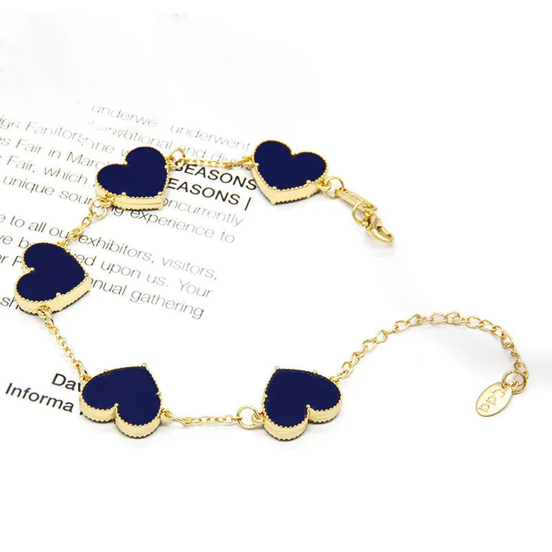 Wholesale Titanium Steel Double-sided Butterfly Heart Bracelets