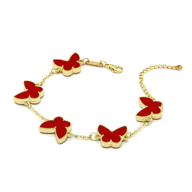 Wholesale Titanium Steel Double-sided Butterfly Heart Bracelets