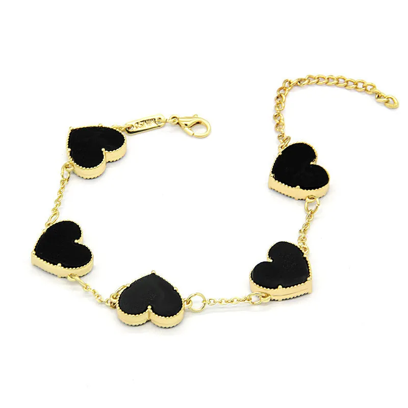 Wholesale Titanium Steel Double-sided Butterfly Heart Bracelets
