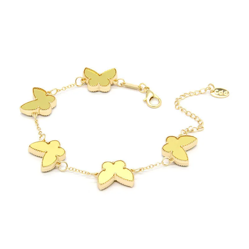 Wholesale Titanium Steel Double-sided Butterfly Heart Bracelets