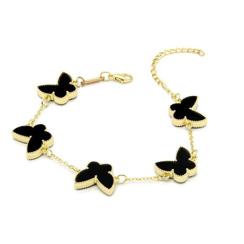 Wholesale Titanium Steel Double-sided Butterfly Heart Bracelets