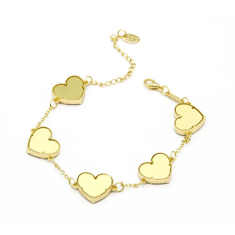 Wholesale Titanium Steel Double-sided Butterfly Heart Bracelets